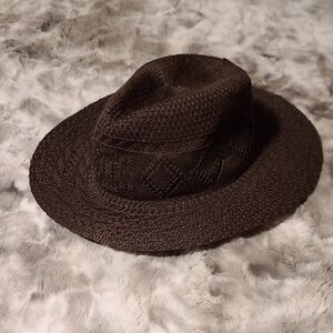 Dark Brown Woven Hat